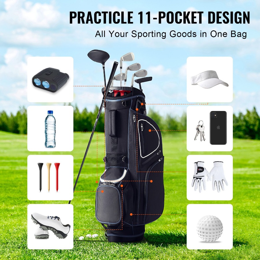 กระเป๋ากอล์ฟแบบมีขาตั้งพร้อมช่ - Golf Bag Stand Cart บทวิจารณ์และราคา